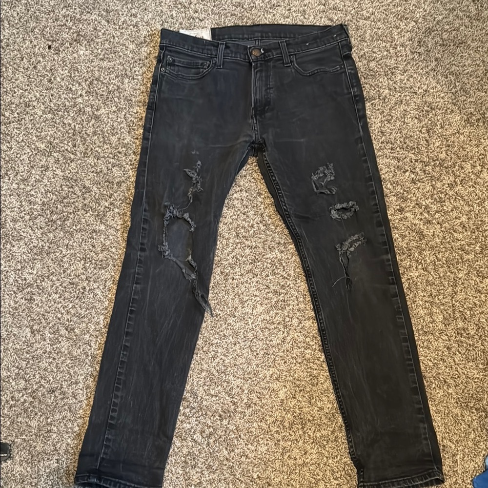 Men's Black Distressed Jeans
